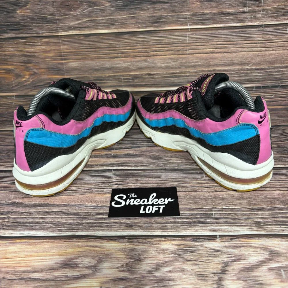 Nike Air Max 95 2013 Women's Black Volt Ice‎ Red Violet Athletic Shoes Size 8.5